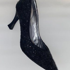 Womens Caparros Black Sequin Evening Pumps